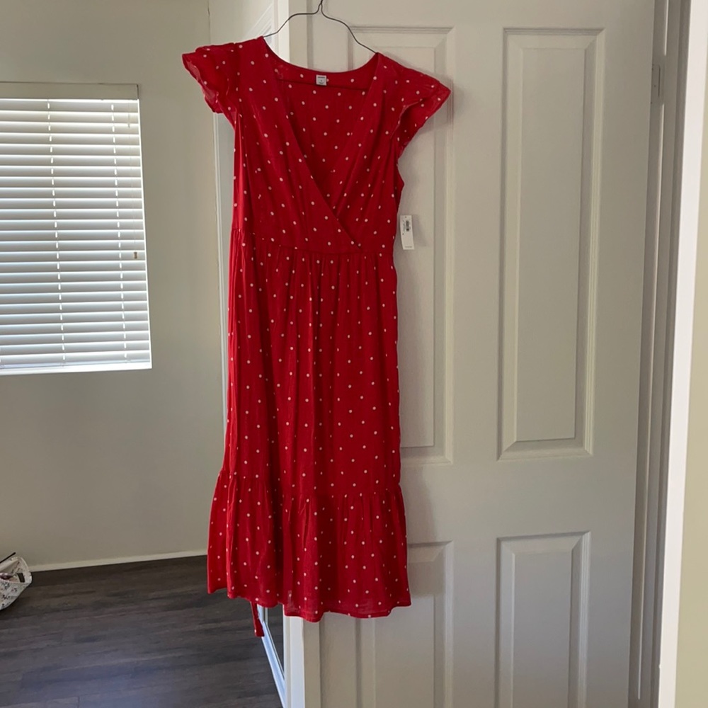 Red polka dot dress